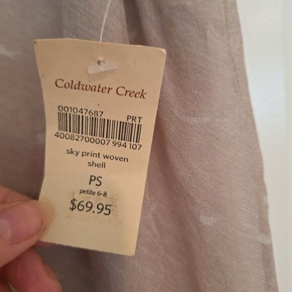 Coldwater Creek Silk  Sleeveless Top P/S (6-8) - Picture 3 of 6
